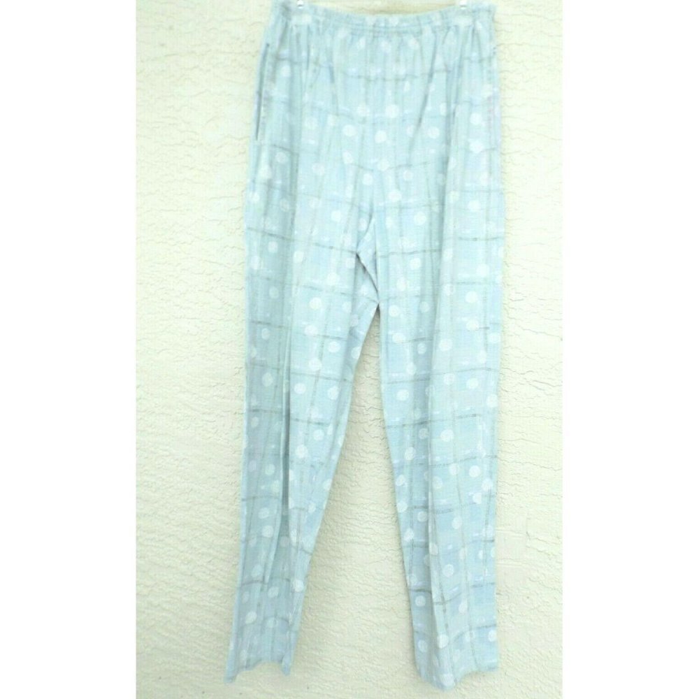 Chico's Design 2 (12)multicolor dots/plaid print elastic waist 31.5 inseam